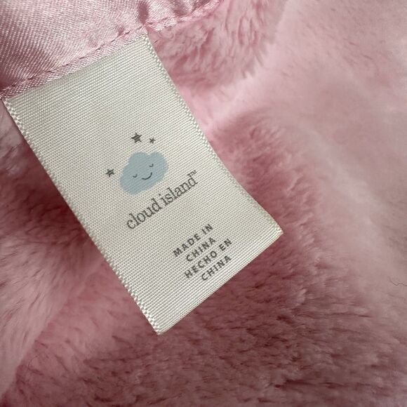 Cloud Island Pink Bunny Rabbit Lovey Security Blanket Satin Trim Large 29” Baby - Picture 6 of 9